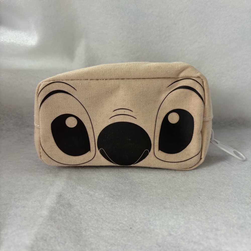 STITCH Mouth Zipper Pencil Case Japan Off White Cream Color